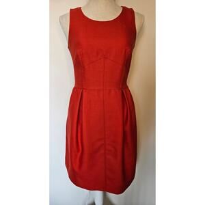 J Crew Solid Red Sheath Dress with Pockets Size 0